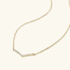 Necklaces<Mejuri Pav Diamond Wishbone Necklace