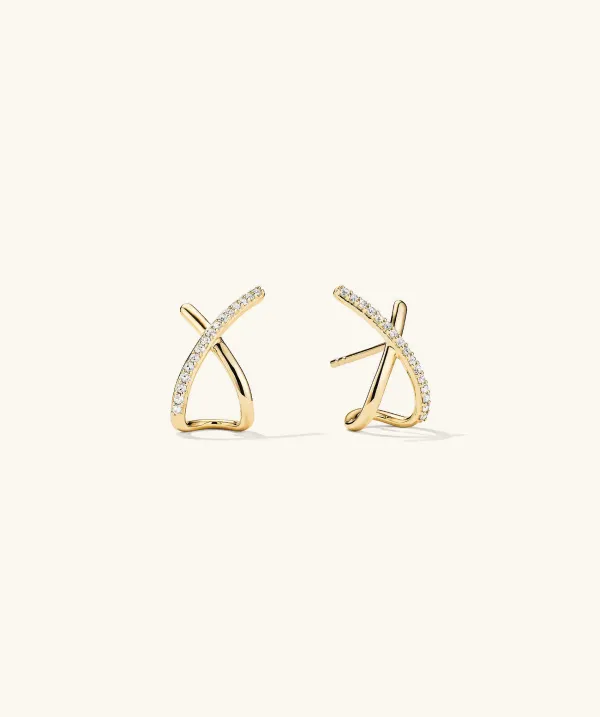 Earrings<Mejuri Pav Diamond X Oversized Studs