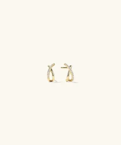 Earrings<Mejuri Pav Diamond X Studs