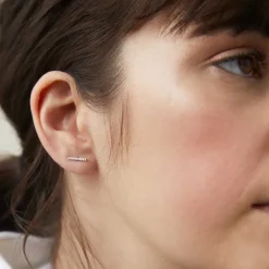 Earrings<Mejuri Pav Diamonds Long Bar Studs