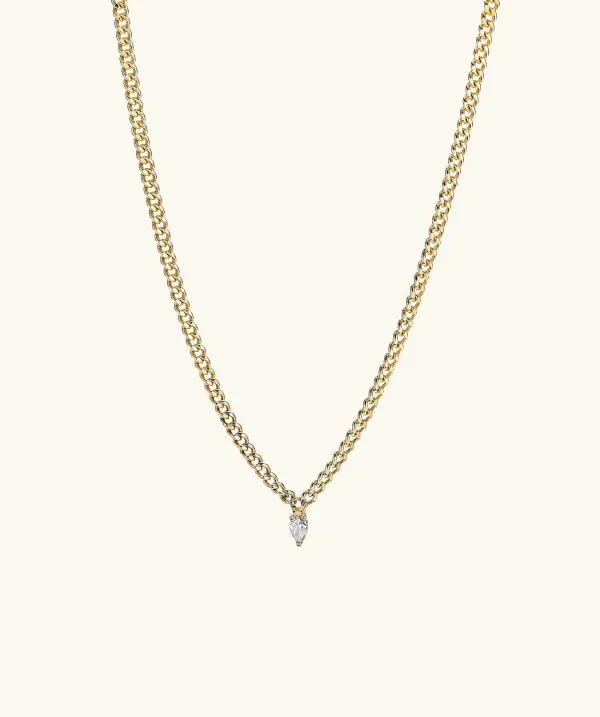 Necklaces<Mejuri Pear Diamond Curb Chain Necklace