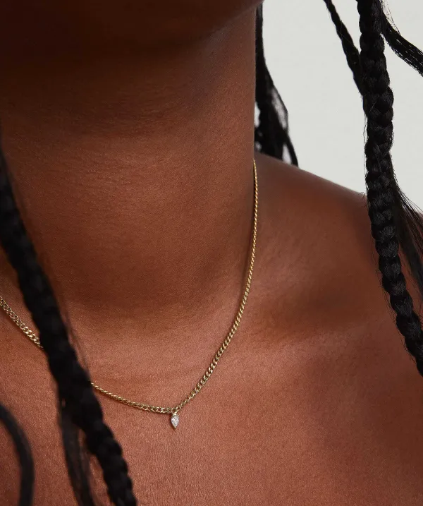 Necklaces<Mejuri Pear Diamond Curb Chain Necklace
