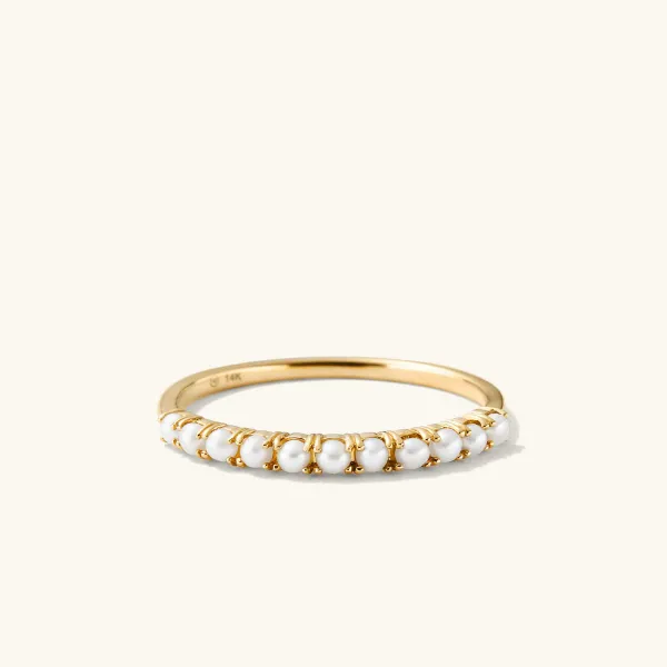 Rings<Mejuri Pearl Half Eternity Ring