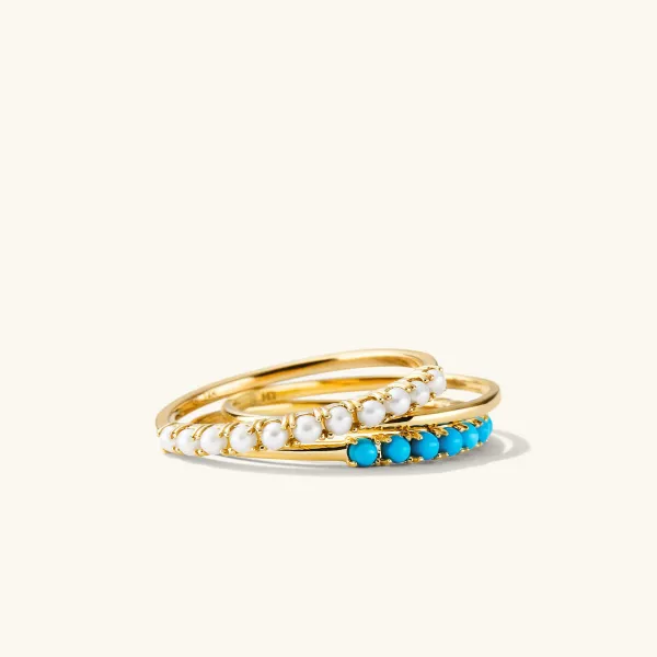 Rings<Mejuri Pearl Half Eternity Ring