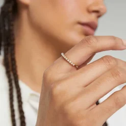 Rings<Mejuri Pearl Half Eternity Ring