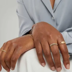 Rings<Mejuri Pearl Half Eternity Ring