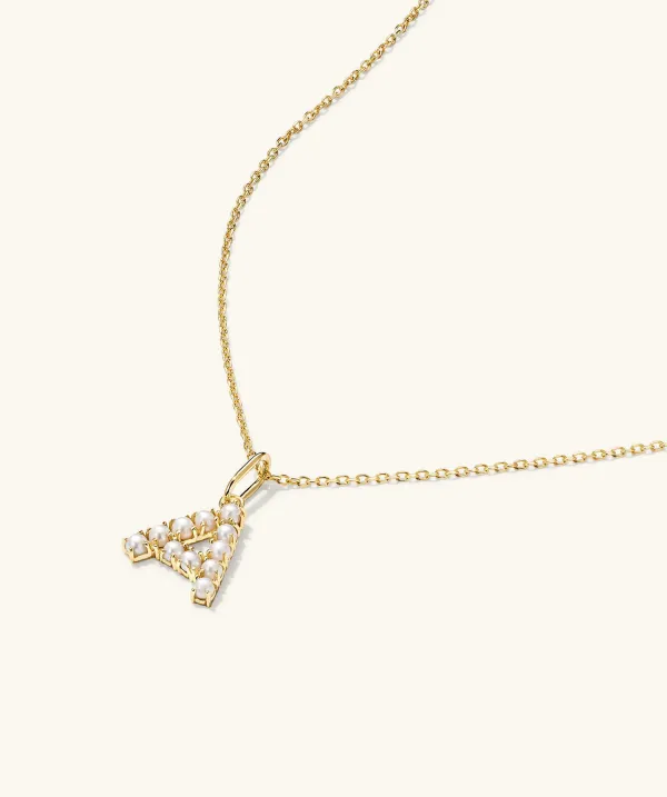 Necklaces<Mejuri Pearl Letter Charm