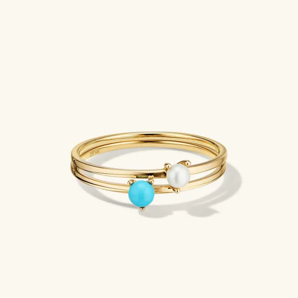 Rings<Mejuri Pearl Slim Stacker Ring