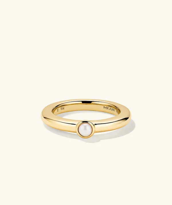 Rings<Mejuri Pearl Stacker Ring