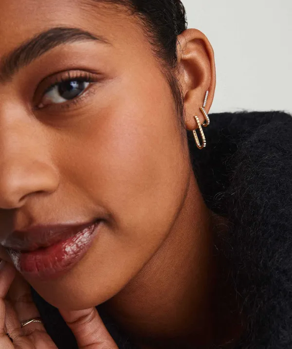 Earrings<Mejuri Pleated Medium U Hoops