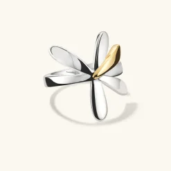 Rings<Mejuri Pressed Flower Two-Tone Wrap Ring