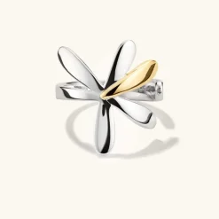 Rings<Mejuri Pressed Flower Two-Tone Wrap Ring
