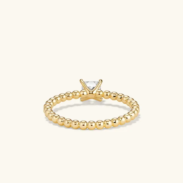 Rings<Mejuri Princess Cut Diamond Bold Beaded Ring