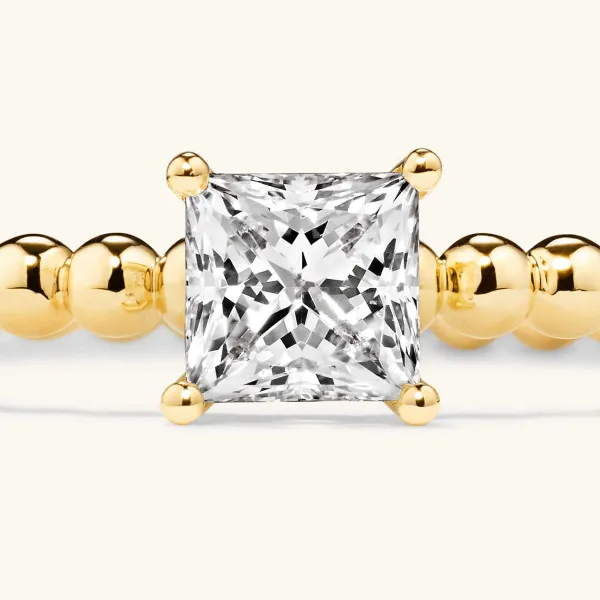 Rings<Mejuri Princess Cut Diamond Bold Beaded Ring
