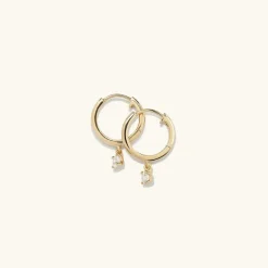 Earrings<Mejuri Round Topaz Hoops
