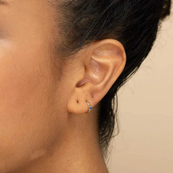 Earrings<Mejuri Single Colored Mini Hoop