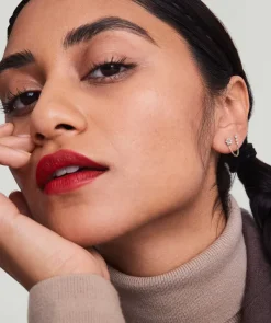 Earrings<Mejuri Single Diamond Trio Chain Stud