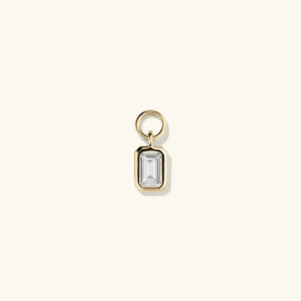 Earrings<Mejuri Single Emerald Cut Gemstone Hoop Charm