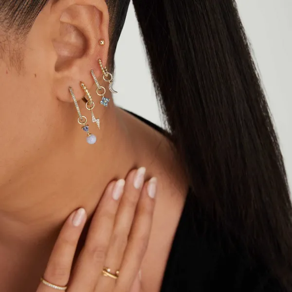 Earrings<Mejuri Single Gemstone Cluster Hoop Charm
