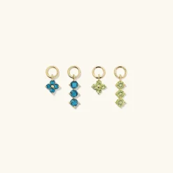 Earrings<Mejuri Single Gemstone Cluster Hoop Charm