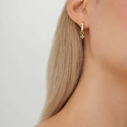 Earrings<Mejuri Single Gemstone Cluster Hoop Charm