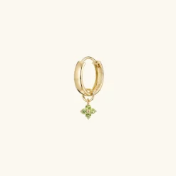 Earrings<Mejuri Single Gemstone Cluster Hoop Charm