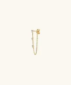 Earrings<Mejuri Single Mini Diamond Chain Stud