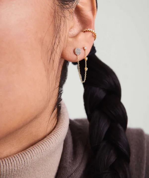 Earrings<Mejuri Single Mini Diamond Chain Stud