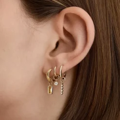 Earrings<Mejuri Single Mini Gemstone Hoop Charm