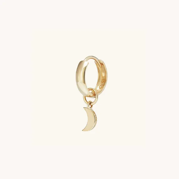 Earrings<Mejuri Single Moon Hoop Charm