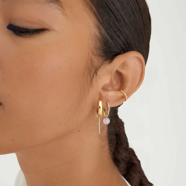 Earrings<Mejuri Single Pav Diamond Bar Hoop Charm