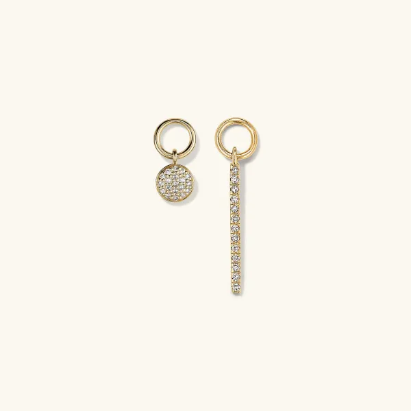 Earrings<Mejuri Single Pav Diamond Bar Hoop Charm