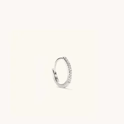 Earrings<Mejuri Single Pav Diamond Huggie Hoop