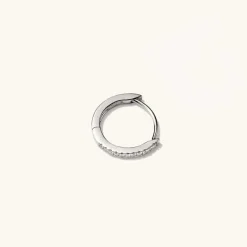 Earrings<Mejuri Single Pav Diamond Huggie Hoop