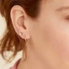 Earrings<Mejuri Single Pav Diamond Huggie U Hoop