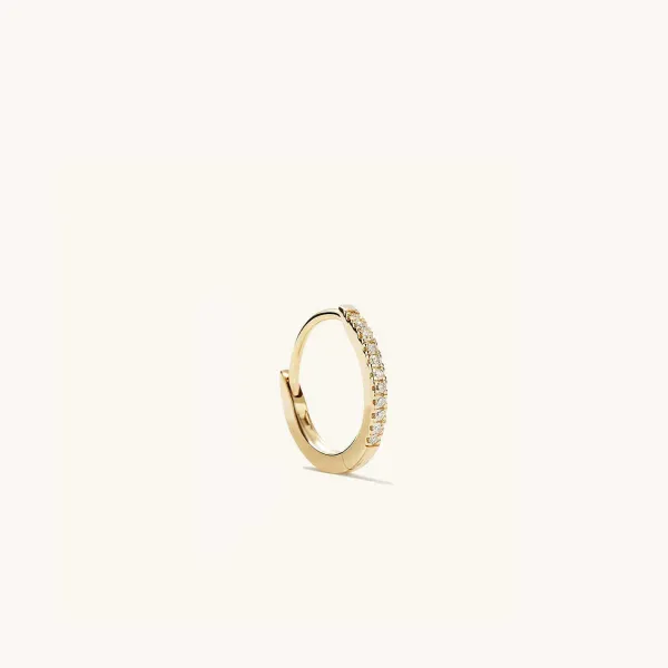 Earrings<Mejuri Single Pav Diamond Huggie Hoop