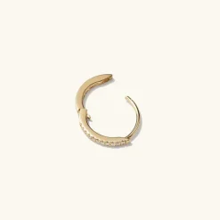 Earrings<Mejuri Single Pav Diamond Huggie Hoop