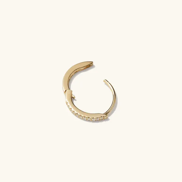 Earrings<Mejuri Single Pav Diamond Huggie Hoop