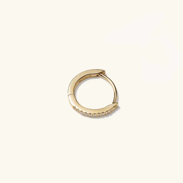 Earrings<Mejuri Single Pav Diamond Huggie Hoop
