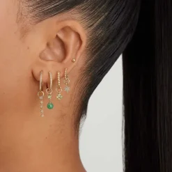 Earrings<Mejuri Single Pav Diamond Star Hoop Charm