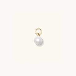 Earrings<Mejuri Single Pearl Hoop Charm