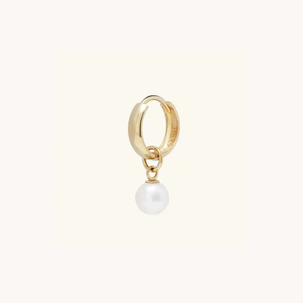 Earrings<Mejuri Single Pearl Hoop Charm