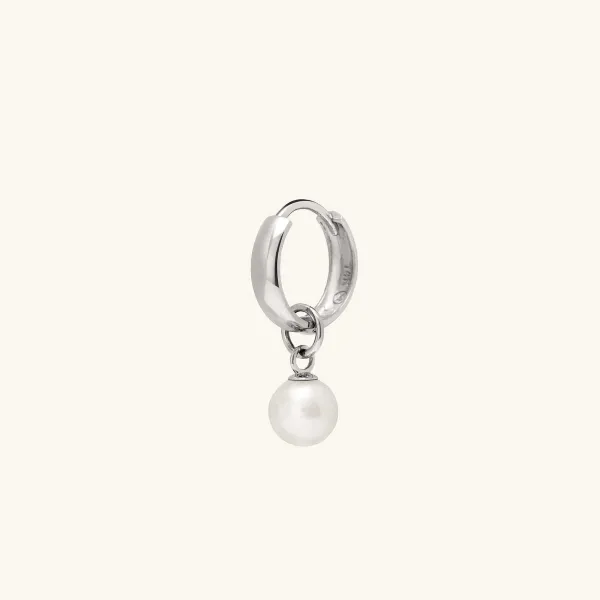 Earrings<Mejuri Single Pearl Hoop Charm