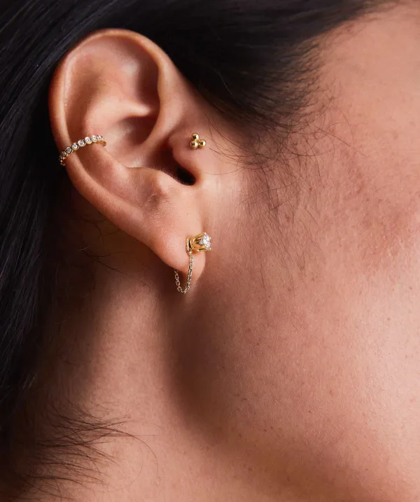 Earrings<Mejuri Single Stud Chain Connector