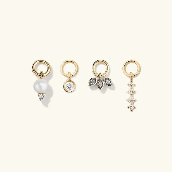 Earrings<Mejuri Single Triple Marquise Diamond Hoop Charm