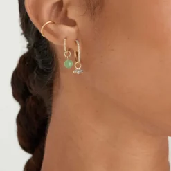 Earrings<Mejuri Single Triple Marquise Diamond Hoop Charm