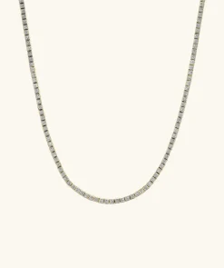 Necklaces<Mejuri Square Micro-Pav Diamond Tennis Necklace