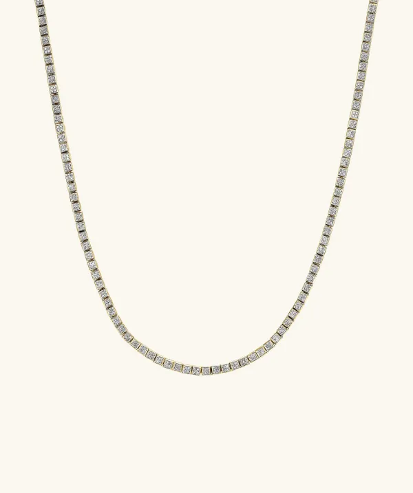 Necklaces<Mejuri Square Micro-Pav Diamond Tennis Necklace