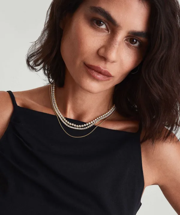 Necklaces<Mejuri Square Micro-Pav Diamond Tennis Necklace