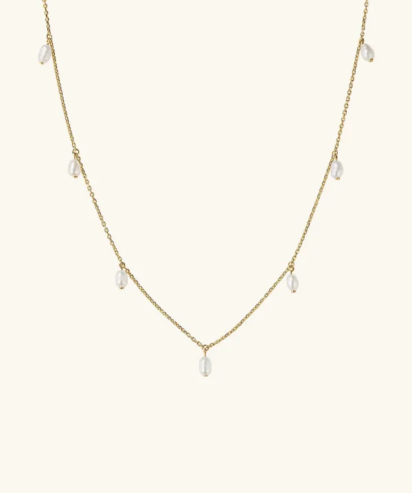 Necklaces<Mejuri Tiny Pearl Station Necklace